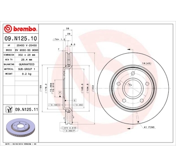 Brzdový kotouč BREMBO 09.N125.10