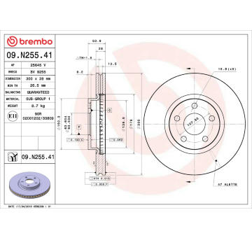 Brzdový kotouč BREMBO 09.N255.41