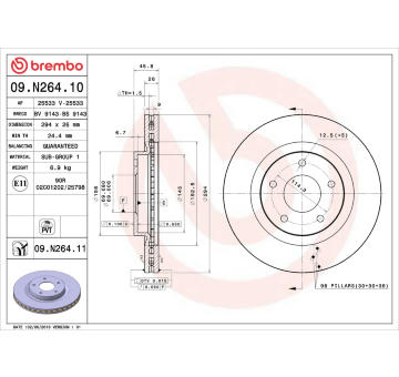 Brzdový kotouč BREMBO 09.N264.11