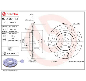 Brzdový kotouč BREMBO 09.N264.1X