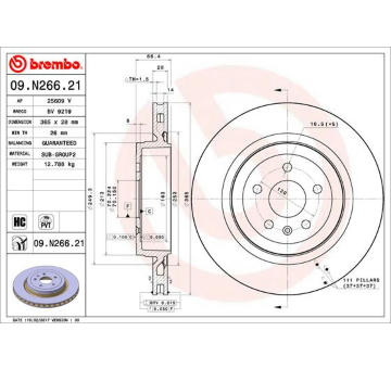 Brzdový kotouč BREMBO 09.N266.21