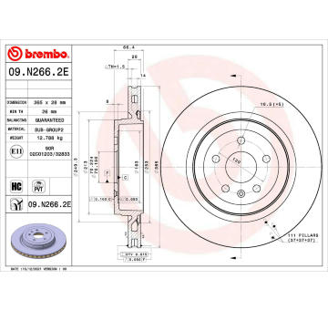 Brzdový kotouč BREMBO 09.N266.2E