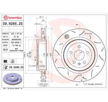 Brzdový kotúč BREMBO 09.N266.2S
