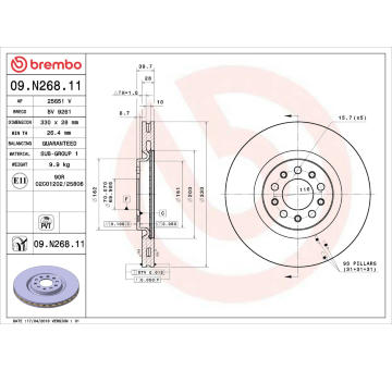 Brzdový kotouč BREMBO 09.N268.11