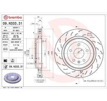 Brzdový kotouč BREMBO 09.N333.31