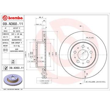 Brzdový kotouč BREMBO 09.N360.11