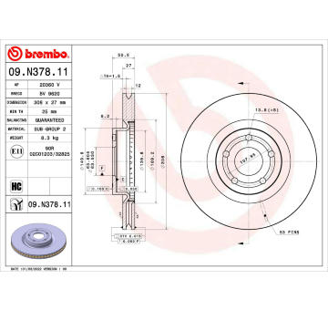 Brzdový kotúč BREMBO 09.N378.11