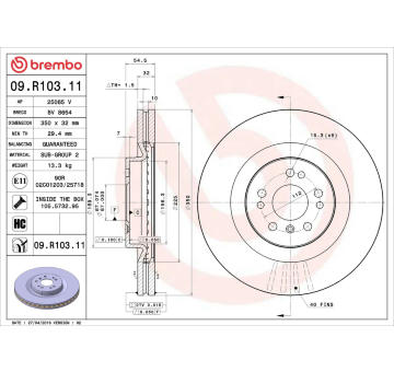 Brzdový kotouč BREMBO 09.R103.11