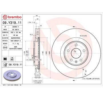 Brzdový kotúč BREMBO 09.Y319.11