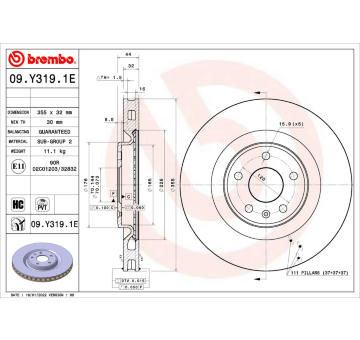 Brzdový kotúč BREMBO 09.Y319.1E