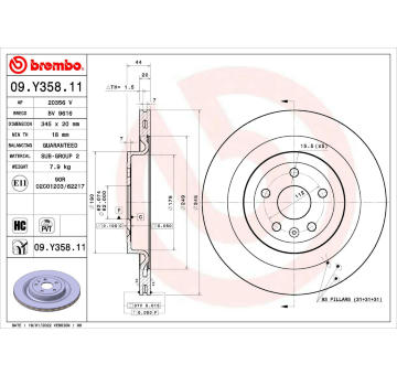 Brzdový kotouč BREMBO 09.Y358.11