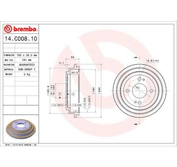 Brzdový buben BREMBO 14.C008.10