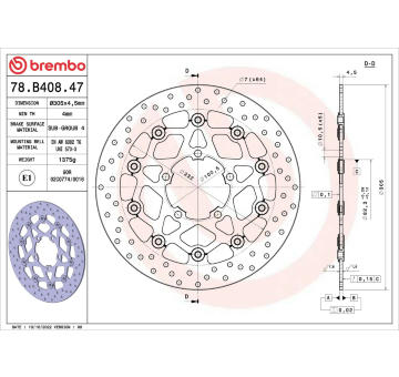 Brzdový kotouč BREMBO 78B40847