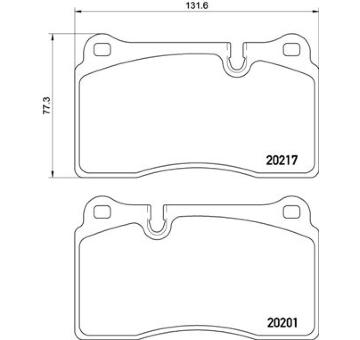 Sada brzdových destiček, kotoučová brzda BREMBO P 02 002