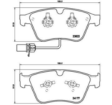 Sada brzdových destiček, kotoučová brzda BREMBO P 05 003