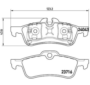 Sada brzdových destiček, kotoučová brzda BREMBO P 06 032