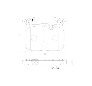 Sada brzdových platničiek kotúčovej brzdy BREMBO P06096NX