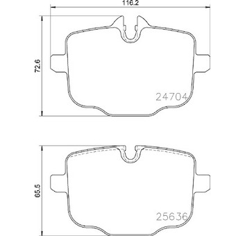 Sada brzdových destiček, kotoučová brzda BREMBO P 06 101