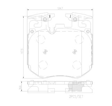 Sada brzdových destiček, kotoučová brzda BREMBO P06106NX