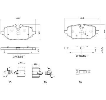 Sada brzdových platničiek kotúčovej brzdy BREMBO P 06 122