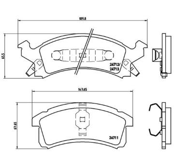 Sada brzdových destiček, kotoučová brzda BREMBO P 07 004