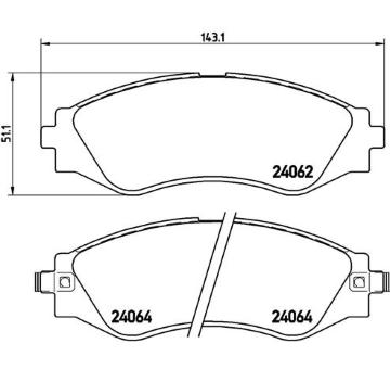 Sada brzdových destiček, kotoučová brzda BREMBO P 10 006
