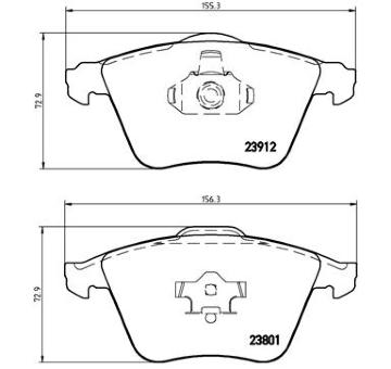 Sada brzdových destiček, kotoučová brzda BREMBO P 10 012