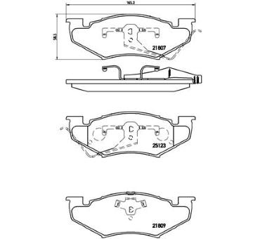 Sada brzdových destiček, kotoučová brzda BREMBO P 11 020