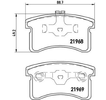Sada brzdových destiček, kotoučová brzda BREMBO P 16 006