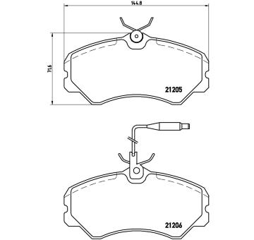 Sada brzdových destiček, kotoučová brzda BREMBO P 23 023