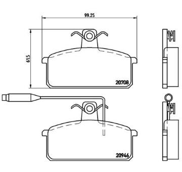 Sada brzdových destiček, kotoučová brzda BREMBO P 23 024