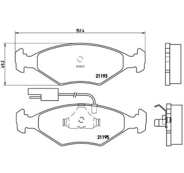 Sada brzdových destiček, kotoučová brzda BREMBO P 23 039