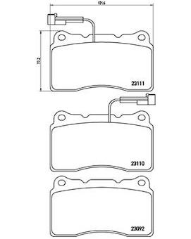 Sada brzdových destiček, kotoučová brzda BREMBO P 23 078X