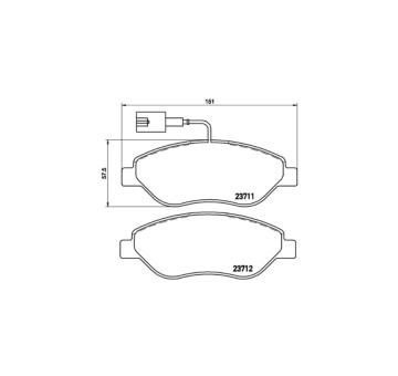 Sada brzdových destiček, kotoučová brzda BREMBO P 23 086