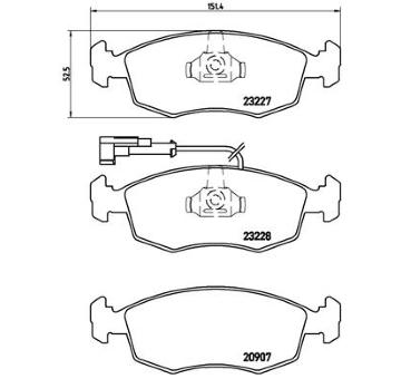 Sada brzdových destiček, kotoučová brzda BREMBO P 23 121