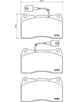 Sada brzdových destiček, kotoučová brzda BREMBO P 23 154X