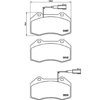 Sada brzdových destiček, kotoučová brzda BREMBO P 23 162