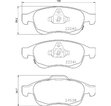 Sada brzdových destiček, kotoučová brzda BREMBO P 23 165X