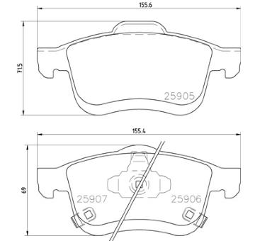 Sada brzdových destiček, kotoučová brzda BREMBO P 23 167