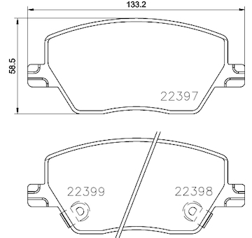 Sada brzdových destiček, kotoučová brzda BREMBO P 23 170