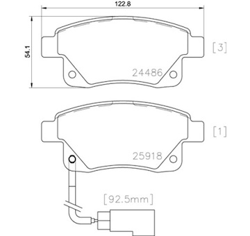 Sada brzdových destiček, kotoučová brzda BREMBO P 24 066