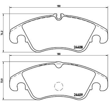 Sada brzdových destiček, kotoučová brzda BREMBO P 24 074