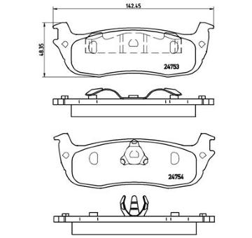 Sada brzdových destiček, kotoučová brzda BREMBO P 24 083