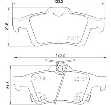 Sada brzdových destiček, kotoučová brzda BREMBO P 24 216