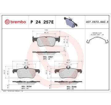 Sada brzdových platničiek kotúčovej brzdy BREMBO P 24 257E