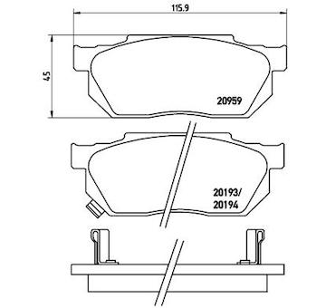 Sada brzdových destiček, kotoučová brzda BREMBO P 28 008