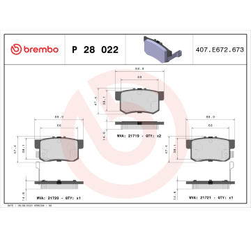 Sada brzdových platničiek kotúčovej brzdy BREMBO P 28 022