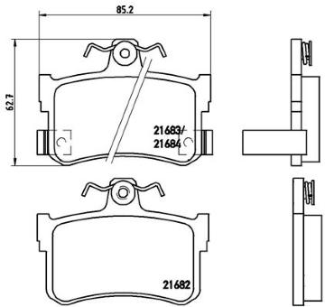 Sada brzdových destiček, kotoučová brzda BREMBO P 28 027