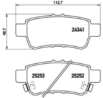 Sada brzdových destiček, kotoučová brzda BREMBO P 28 062