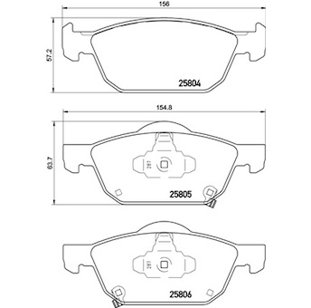 Sada brzdových destiček, kotoučová brzda BREMBO P 28 076